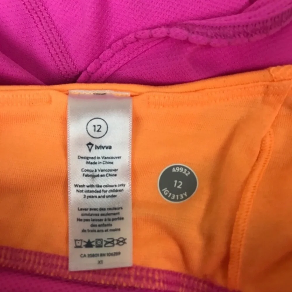 Ivivva Bundle Of 2 Athletic Tank Tops Girl Blue Pink Size 12